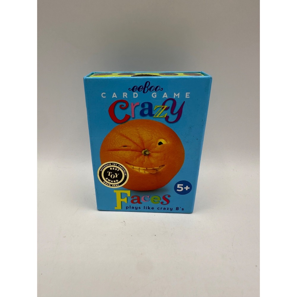eeboo Crazy Faces Card Game Plays Like Crazy 8's COMPLETE